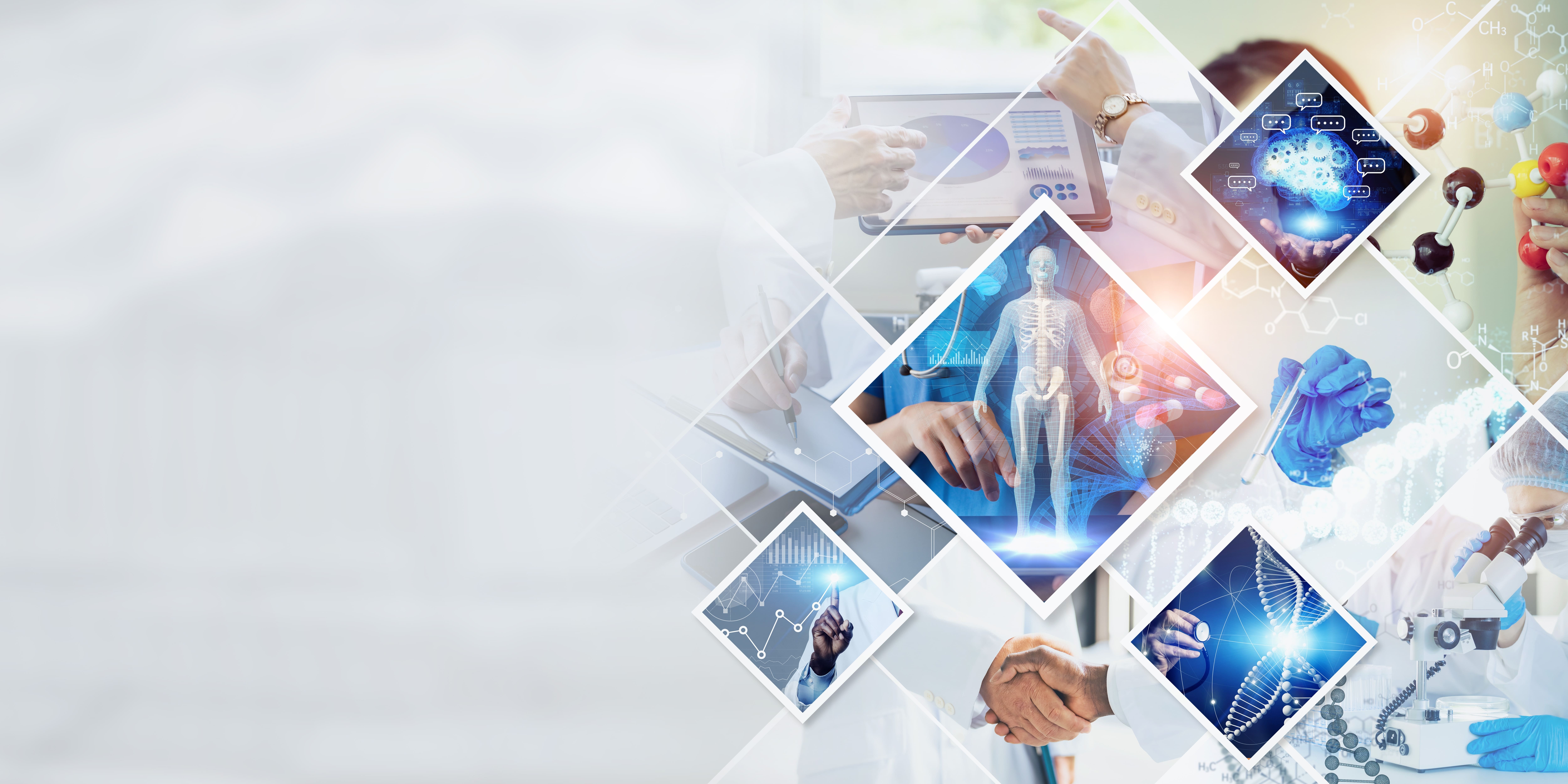 Smart Health technology collage background